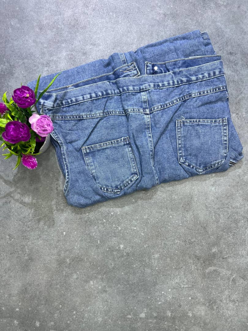 Women’s Off-Shoulder Denim Midi Dress – Asymmetrical Slit Casual Maxi Jean Dress - Image 3