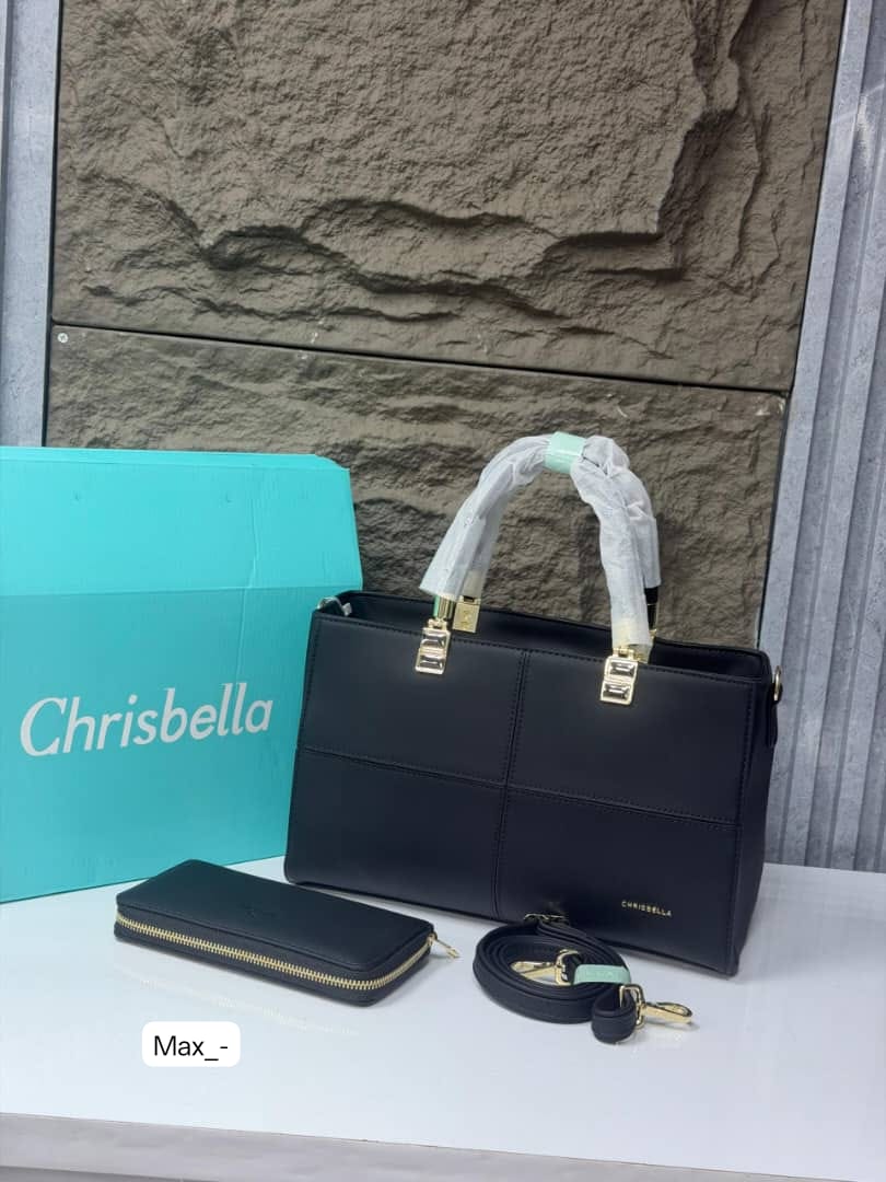 Chrisbella Premium 2-Piece Checked Block Tote Set - Image 4