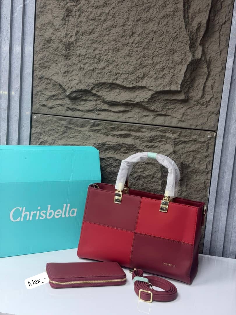 Chrisbella Premium 2-Piece Checked Block Tote Set