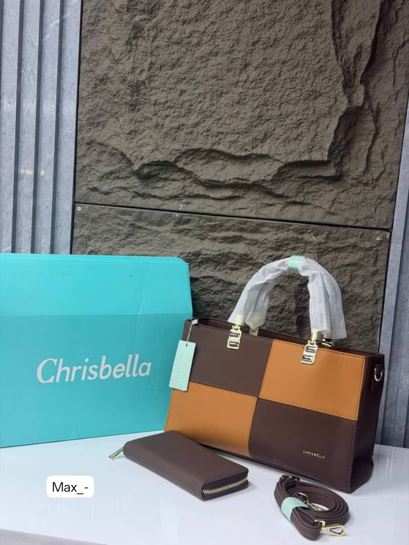 Chrisbella Premium 2-Piece Checked Block Tote Set - Image 3