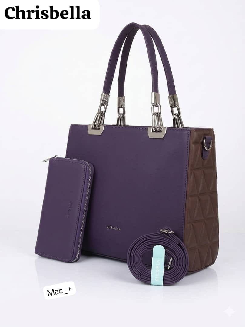 Chrisbella CHERISSA Luxury 2-Piece Shoulder Tote Bag Set