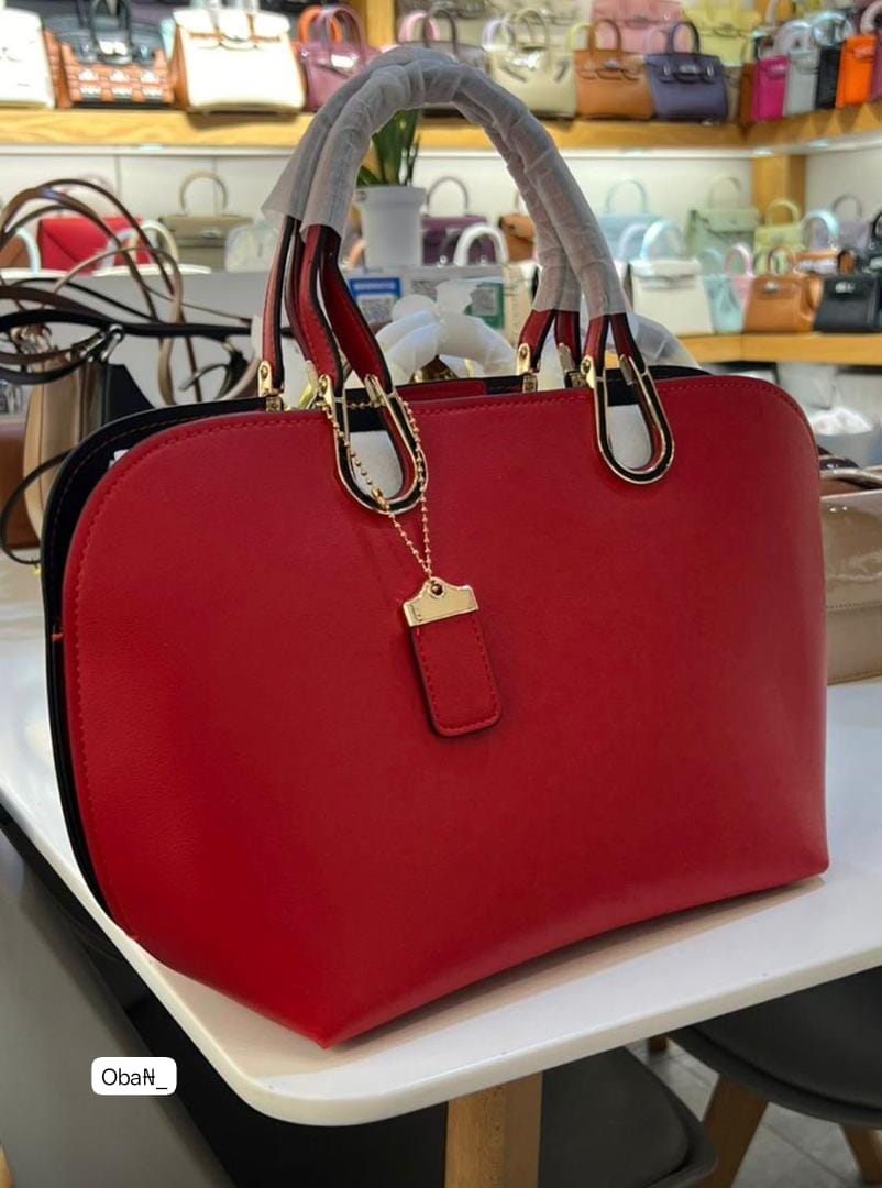 Victoria Luxury Smooth Leather Trapeze Tote Bag - Image 2