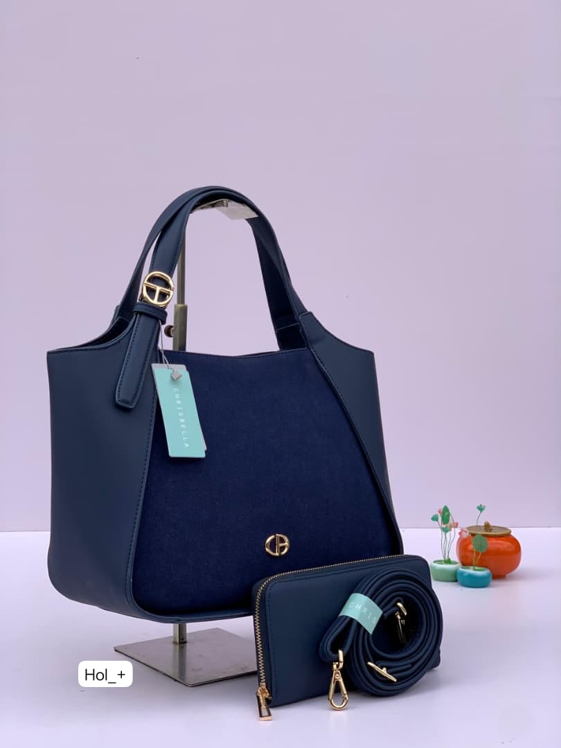 CHRISBELLA Luxury Dual-Texture Top-Handle Tote Bag Set - Image 2