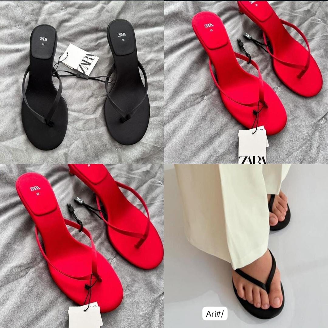 Zara Minimalist Thong Heeled Sandals