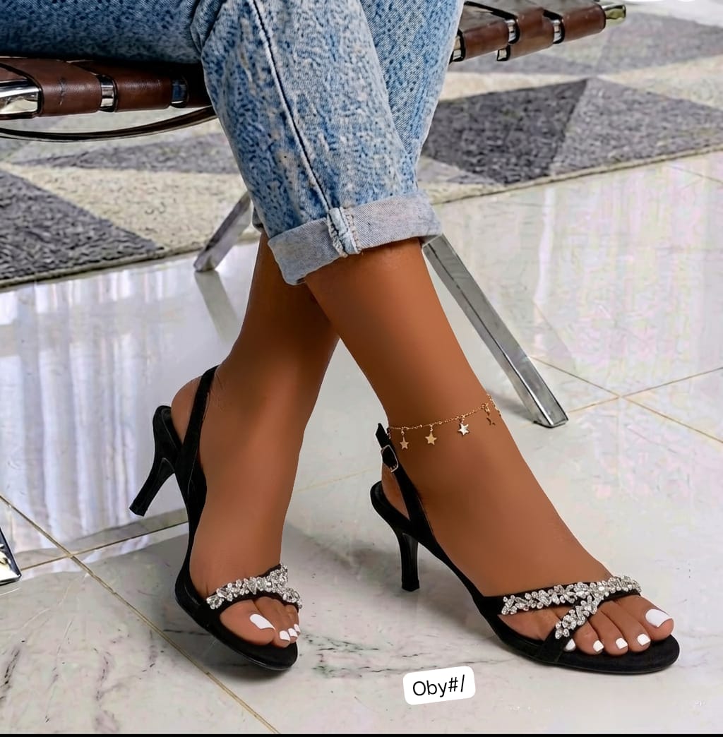 Luxury Crystal Criss-Cross Slingback Sandals