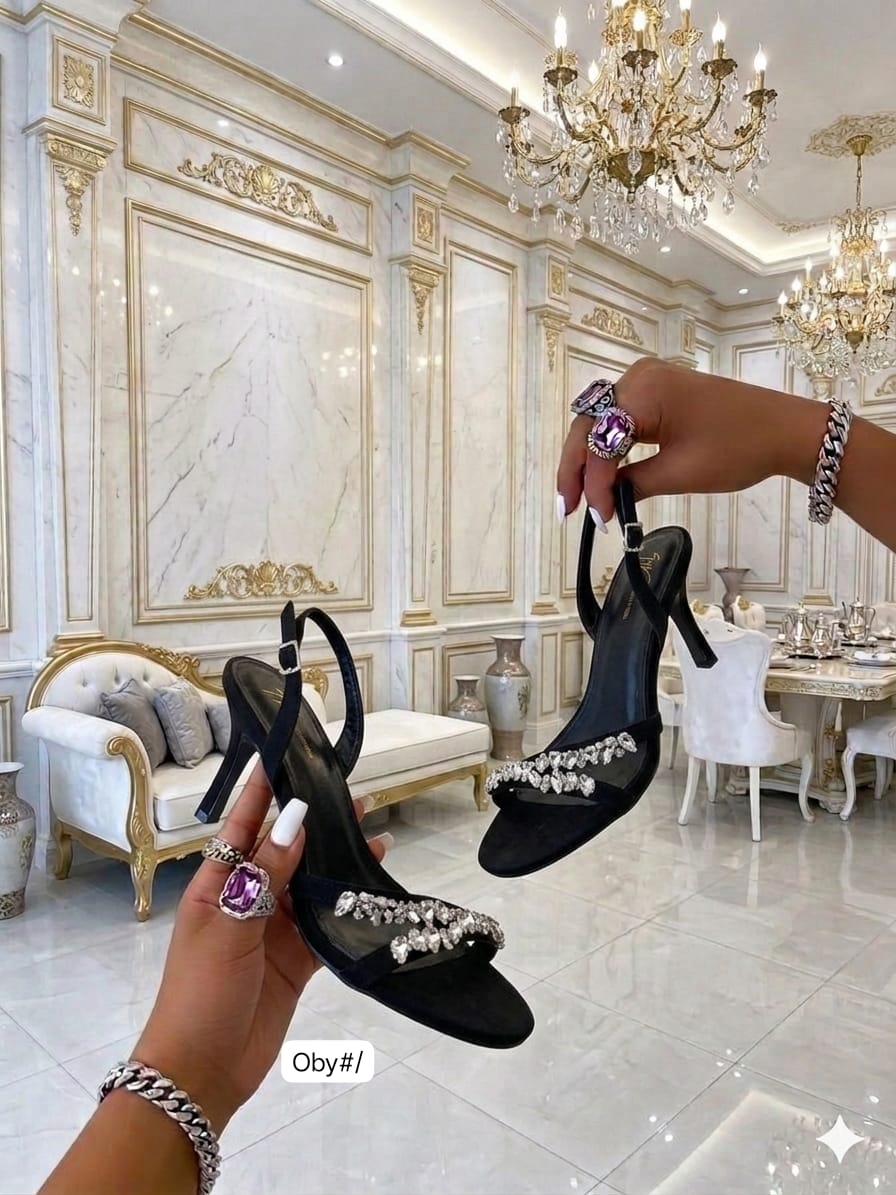 Luxury Crystal Criss-Cross Slingback Sandals - Image 2