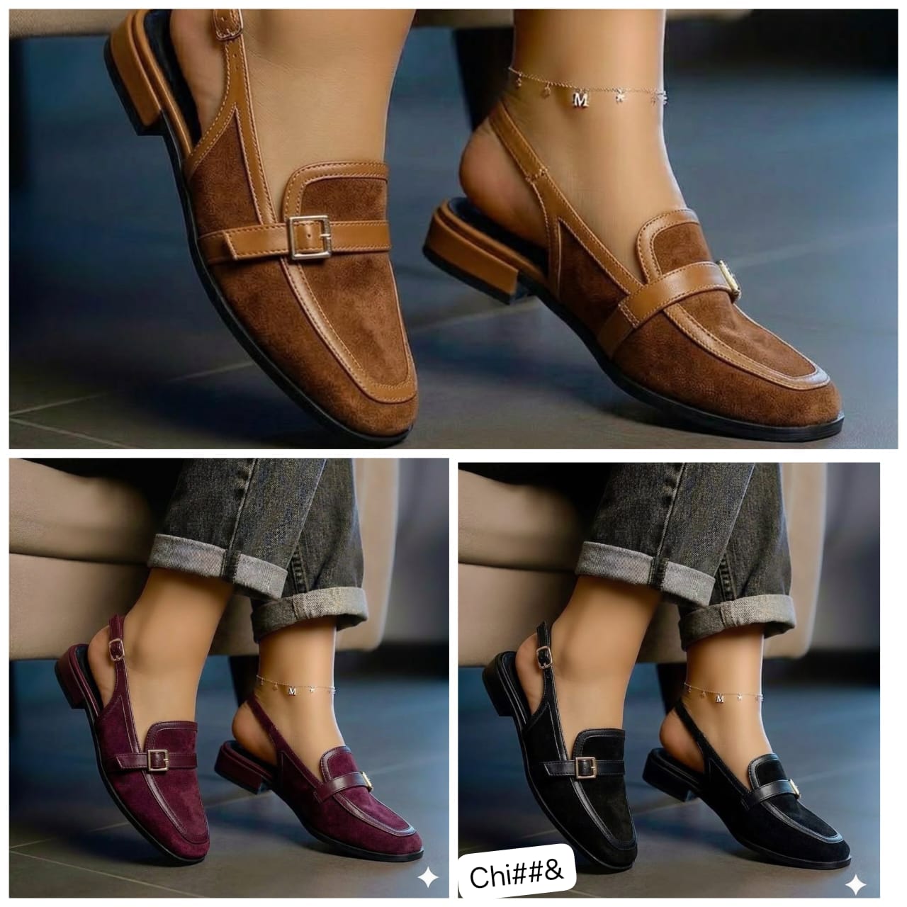 Luxury Suede Slingback Loafers - Image 2