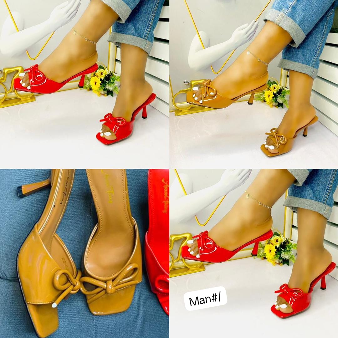 Elegant Square-Toe Mid-Heel Slip-On Sandals with Metallic Accent Charm