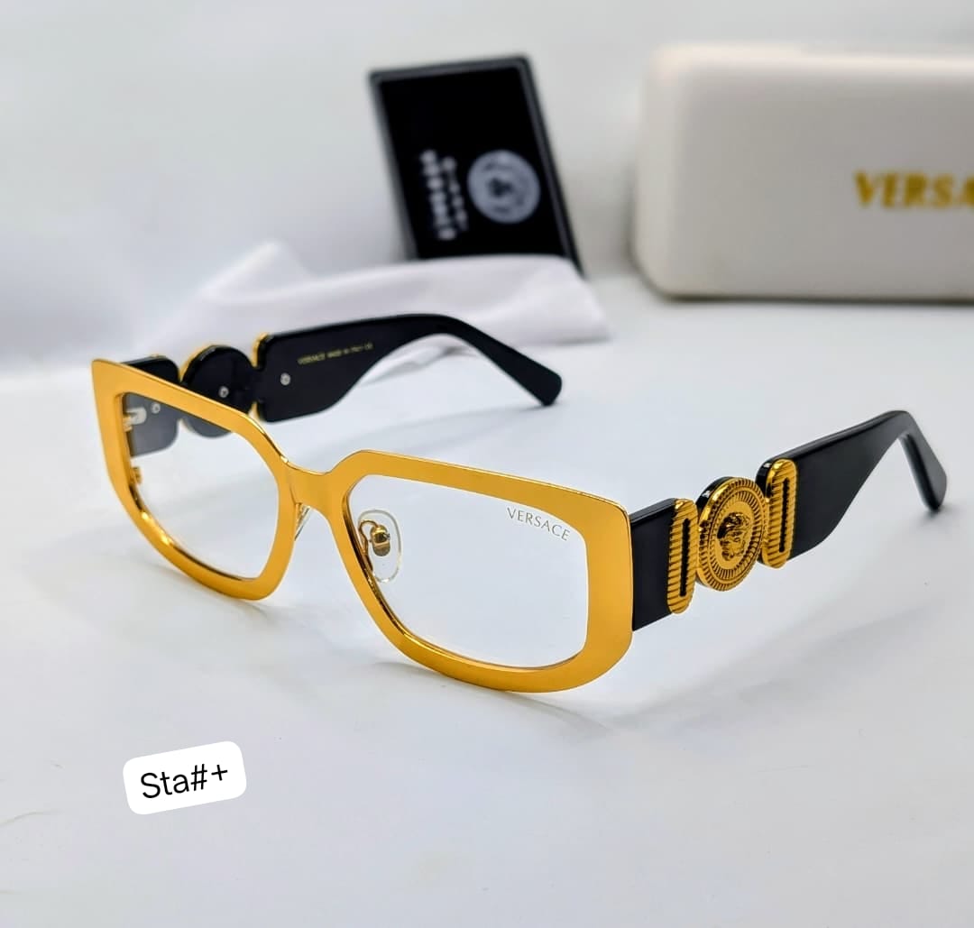 Premium Glossy Black and Gold Acetate Frames