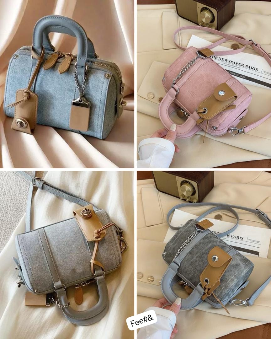 Premium Vintage Denim Boston Bag - Image 3