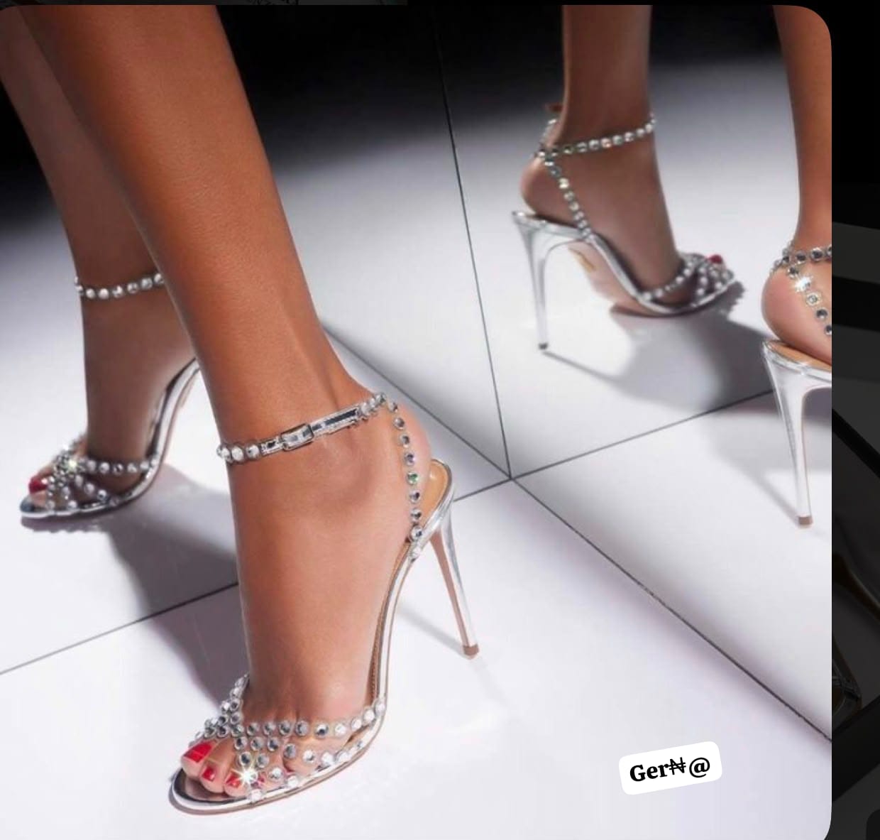 Premium Crystal Illusion Stiletto Sandals