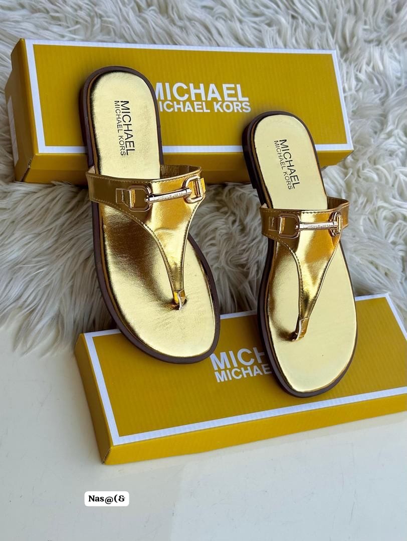 Michael Kors Monogram T-Strap Flat Sandals - Image 2