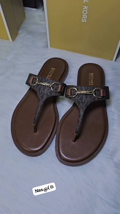 Michael Kors Monogram T-Strap Flat Sandals - Image 3