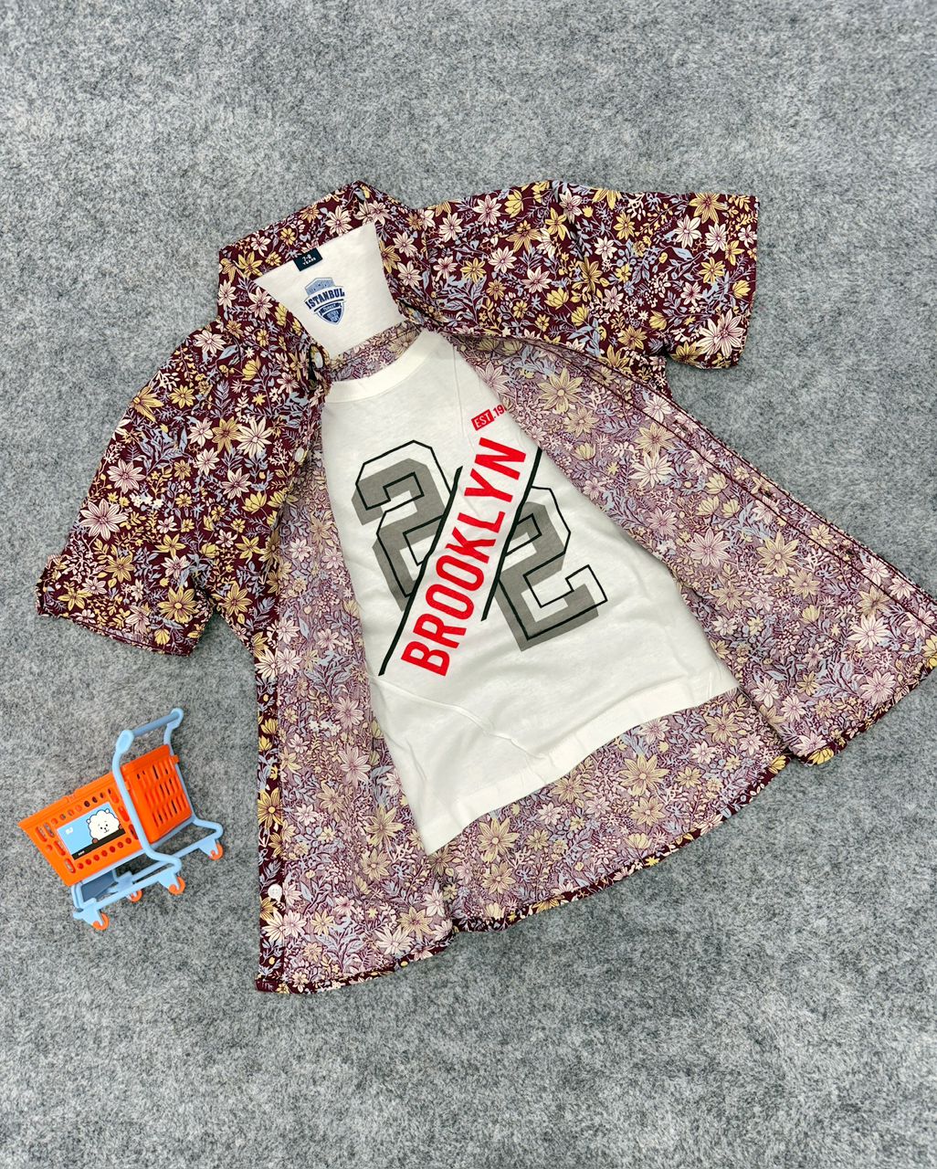 Botanical Short-Sleeve Button-Down Shirt and Brooklyn Athletic Inner Tee