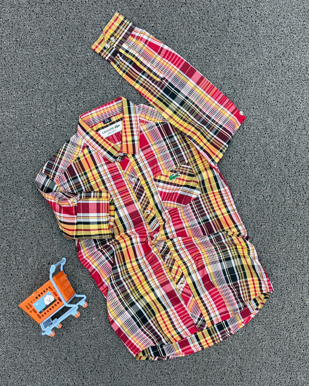 Smart Casual Red, Black & Green Checked Button-Down Top