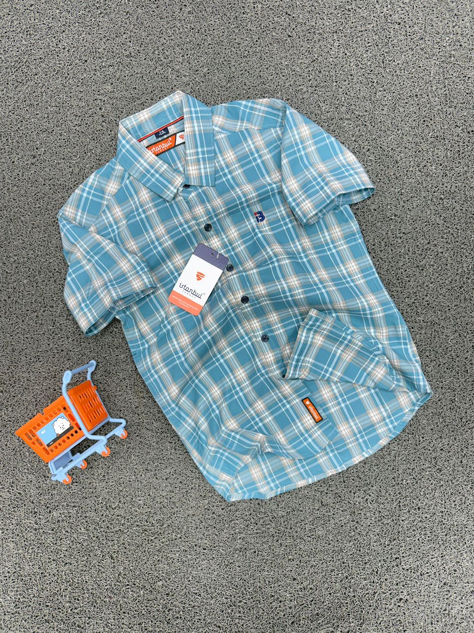 Istanbul Turkey Boys' Premium Plaid Short-Sleeve Shirt