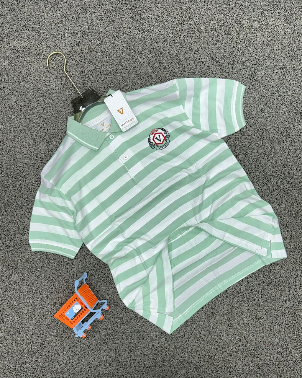 Vintage Brand Boys' Premium Striped Polo Shirt