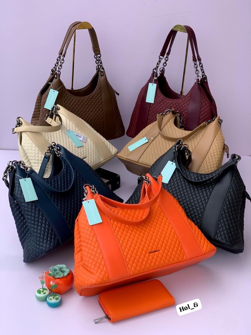 CHRISBELLA Premium Quilted Diamond Hobo Bag & Wallet 2-Piece Set - Image 3