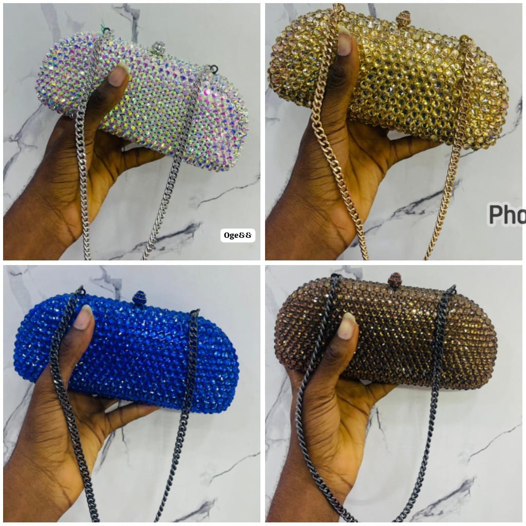Luxury Bezel Crystal Capsule Evening Clutch