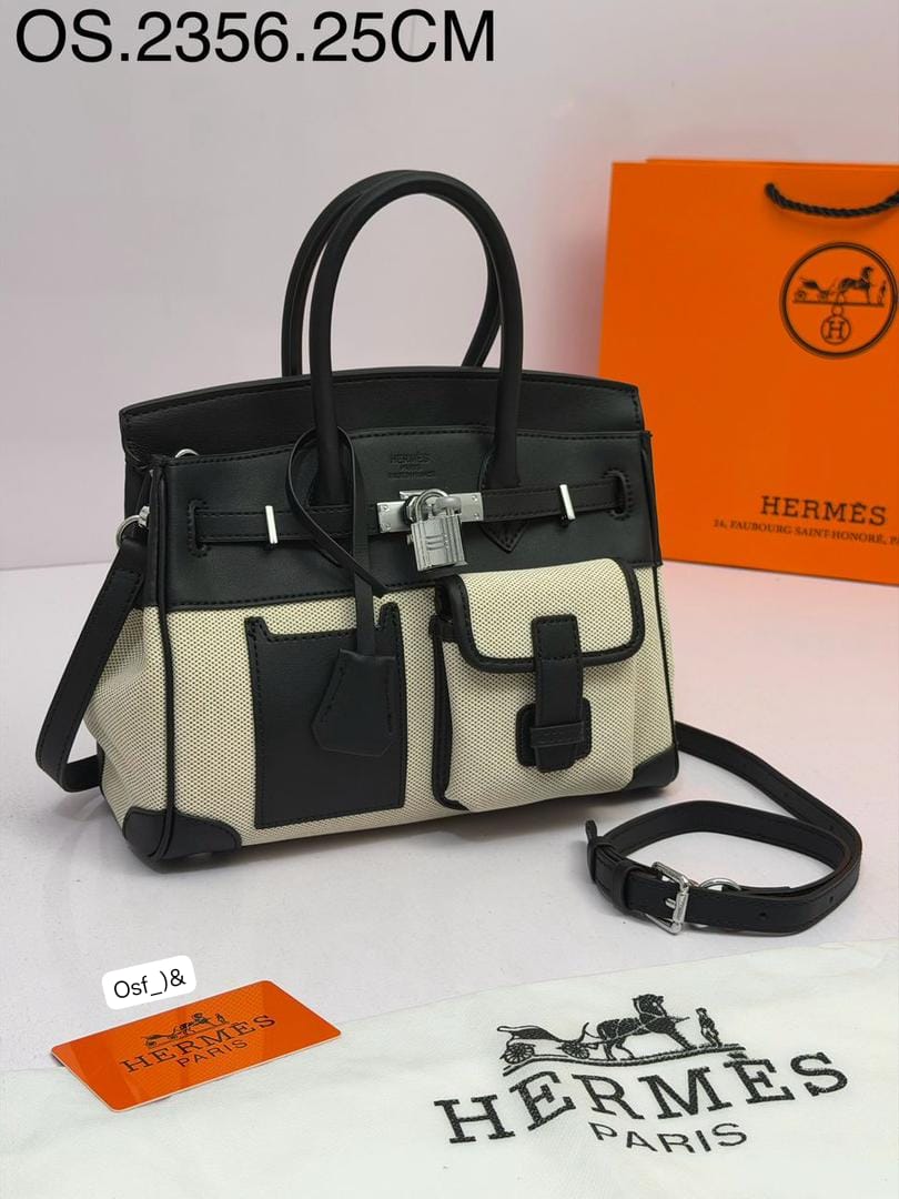 Premium Cargo Canvas and Leather Top-Handle Satchel Bag - Image 3