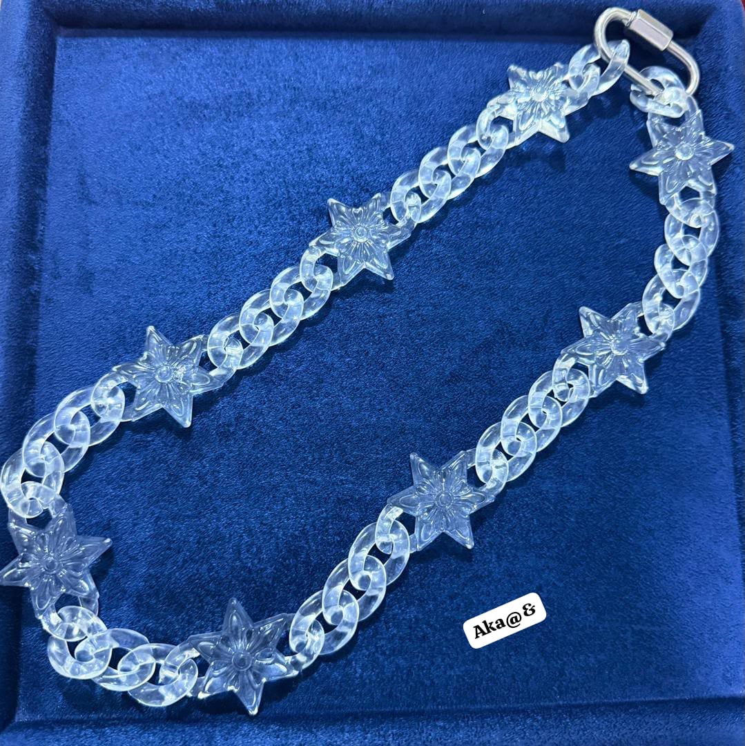 Premium Translucent Chunky Chain Star Motif Necklace