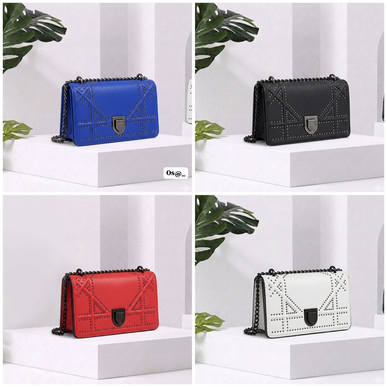Premium Studded Geometric Shoulder Bag
