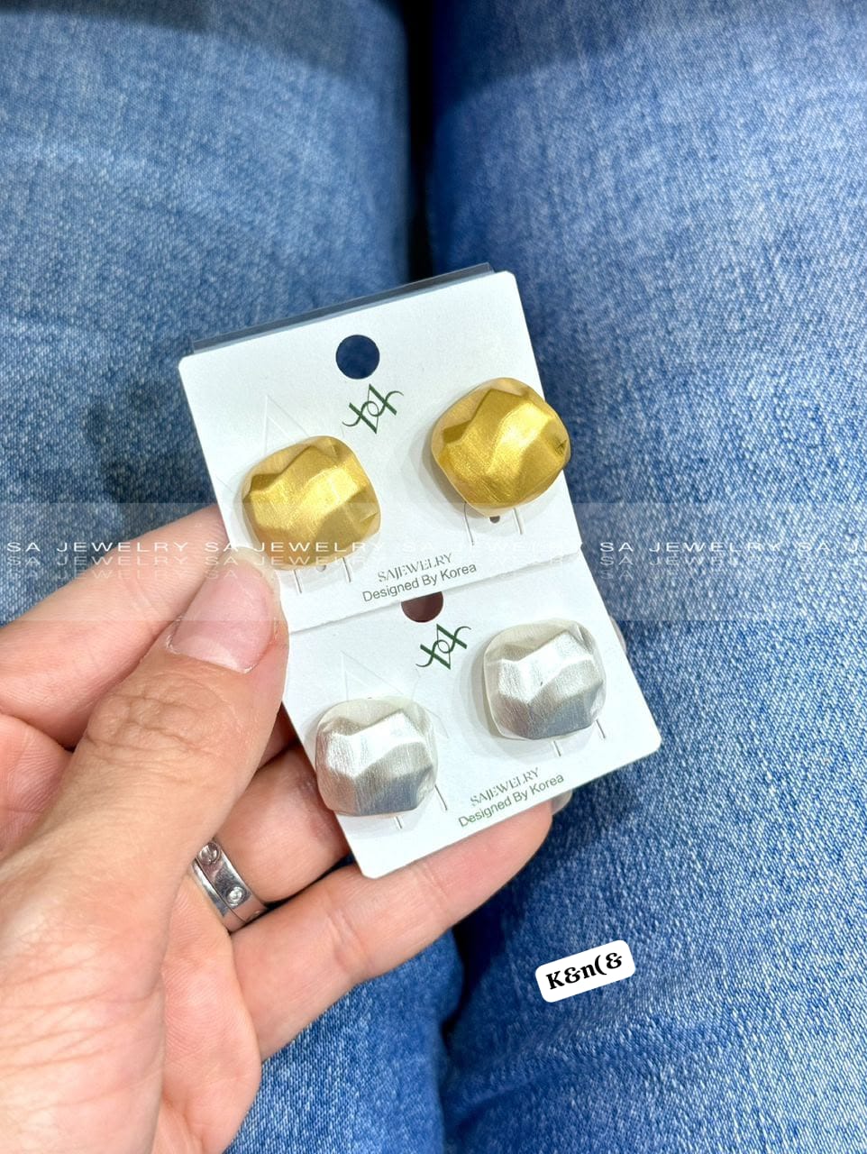 Premium Brushed Metallic Geometric Stud Earrings