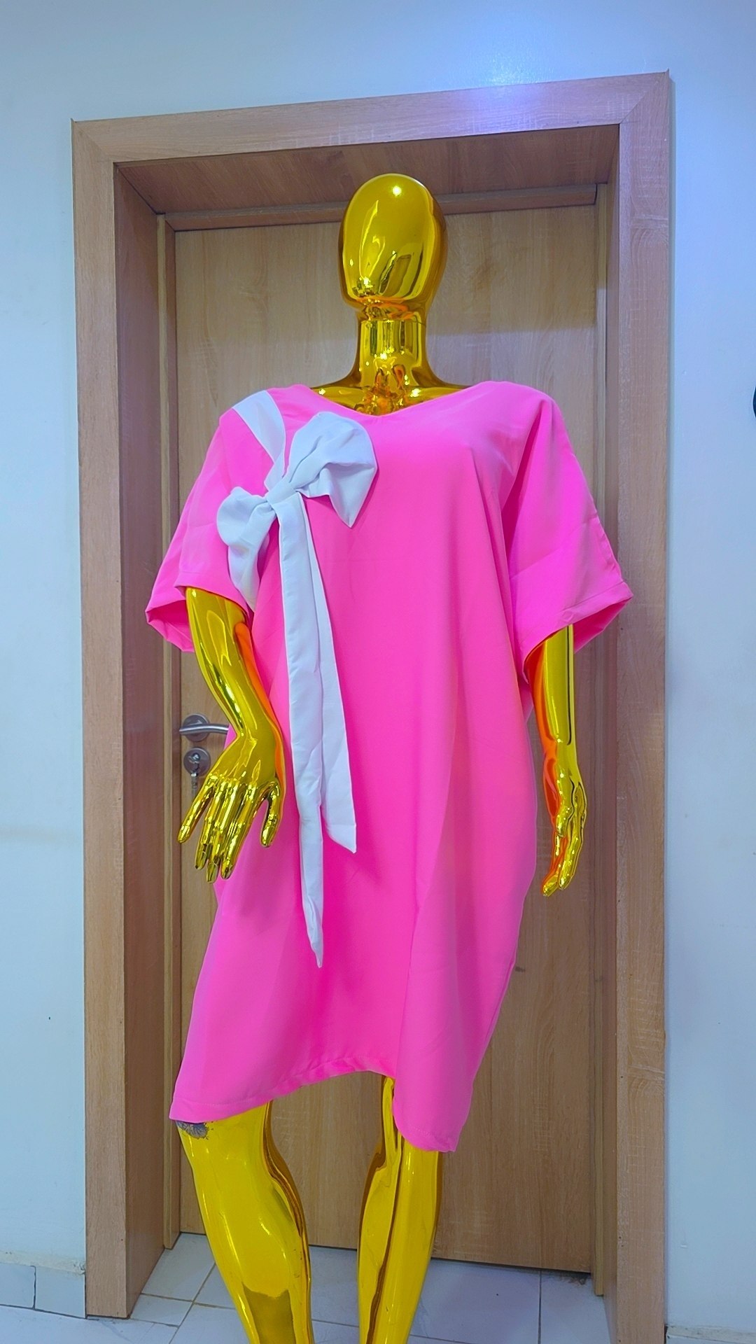 Elegant Bow Detail Shift Dress Mini Dress