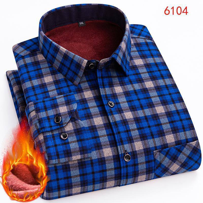 Cobalt Blue & Soft Taupe Shadow Plaid Shirt