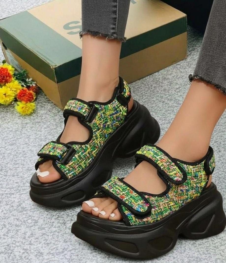 Multi-Strap Heavy-Sole Streetwear Kicks