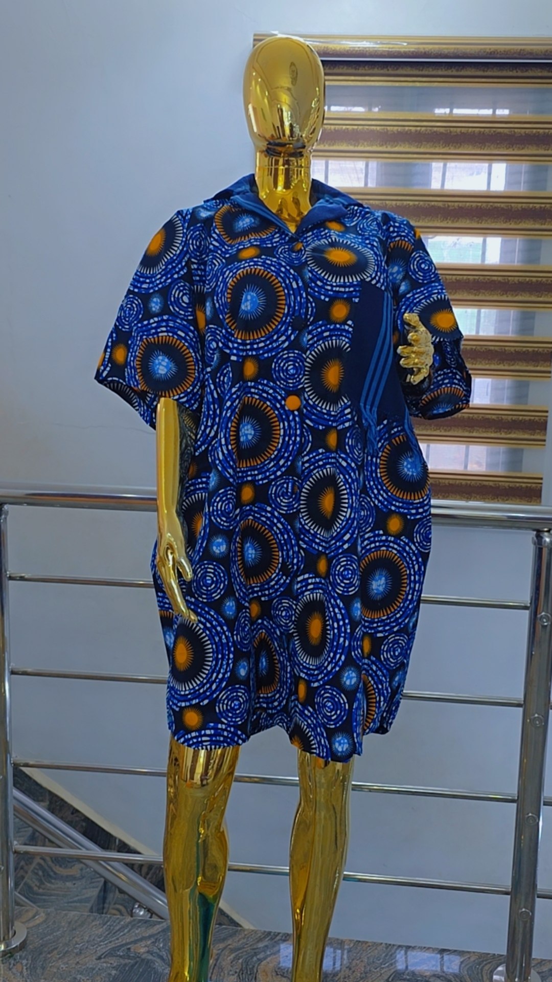 Premium Smocked Peplum Pants Set – Midnight Ornamental Medallion