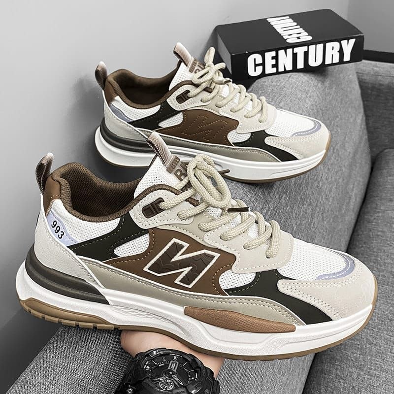 Streetwear Stacked-Cushion Lifestyle Shoes – Mocha Brown Trainers