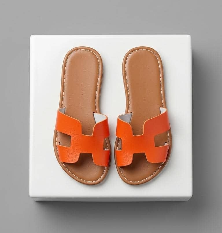 Trendy Cut-Out Open Toe Summer Slides – Casual Tan Sole Beach Slip-Ons