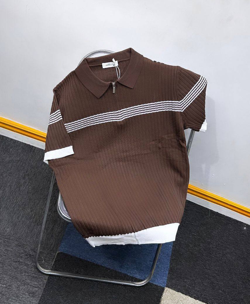 Men’s Premium Textured Knit Polo Shirts - Image 2