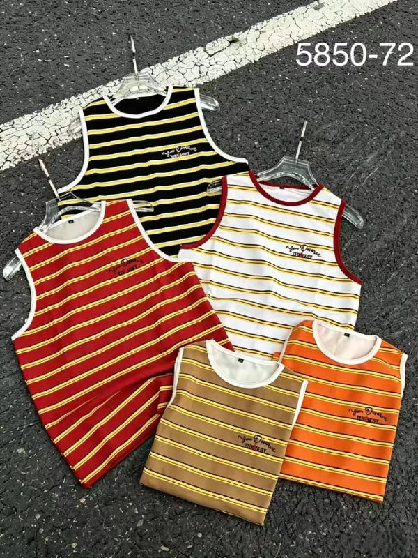 Multi-Tone Pinstripe Style Tank Tops