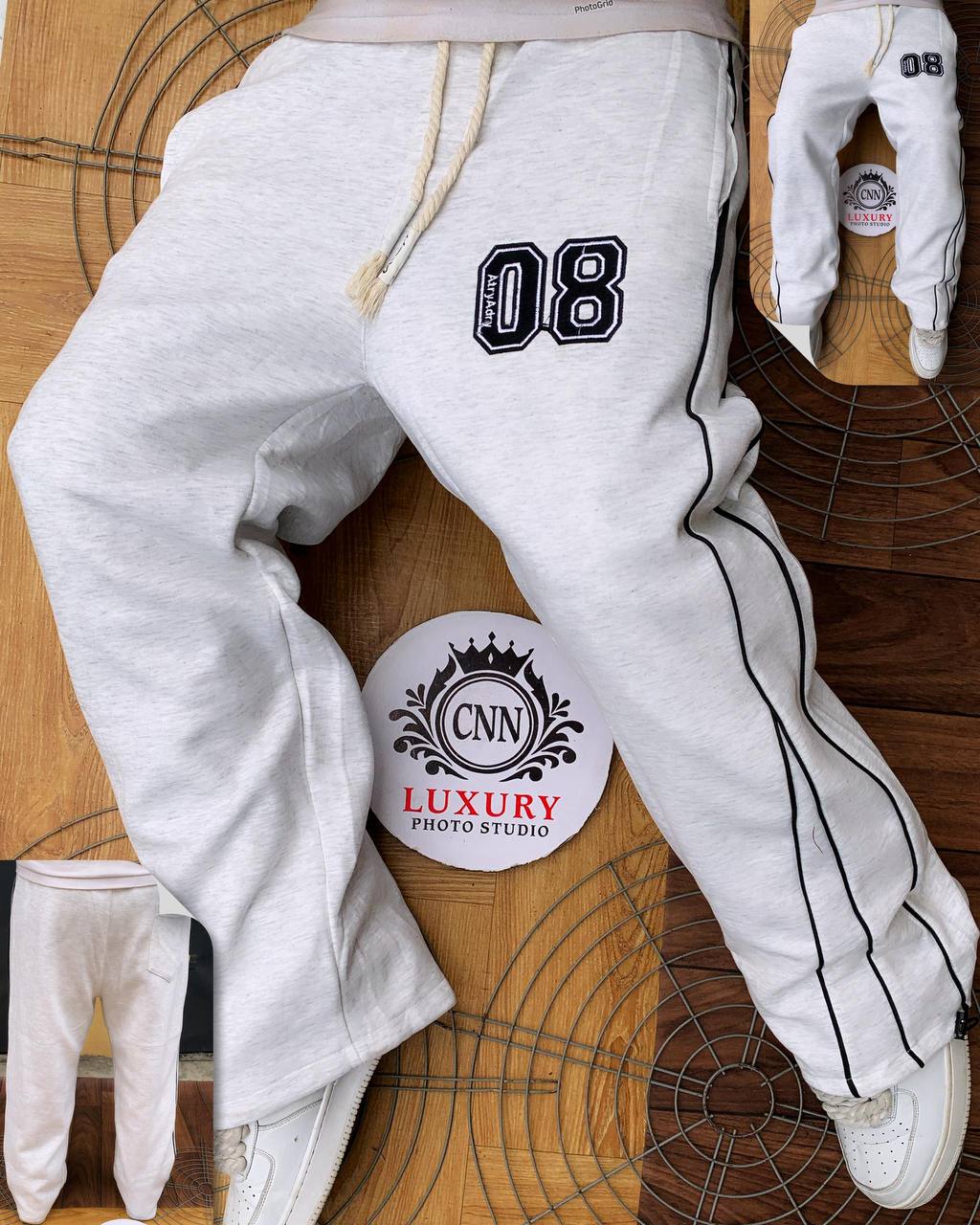 Men's Heritage 08 Dual-Piping Wide-Leg Sweatpants