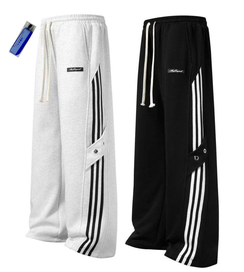 Men's AnyLegend Snap-Strap Striped Track Pants