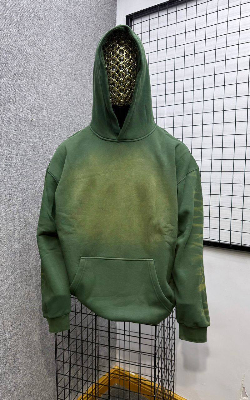 Sun-Faded Moss Green Hoodie