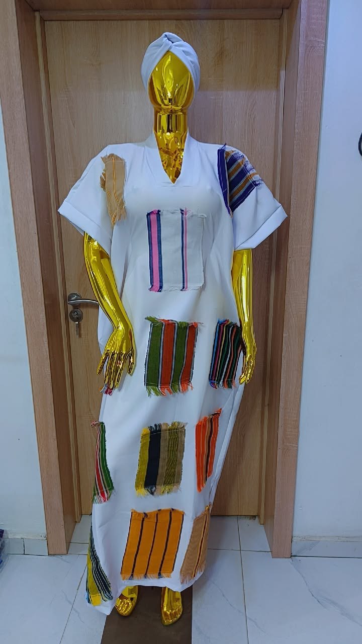 Luxury Patchwork Kaftan Maxi Dress