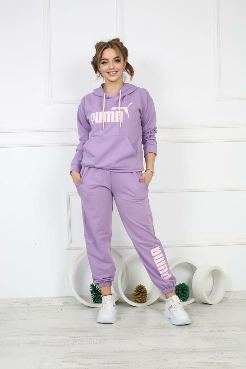 Women’s Casual Sage PUMA Hoodie & Jogger Set - Image 2