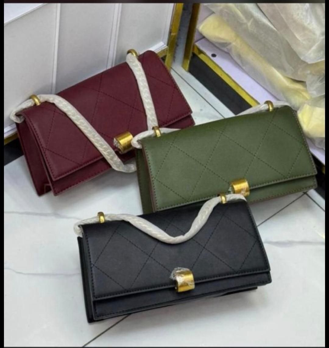 Diamond-Stitched Shoulder Satchel