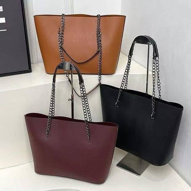 minimalist chain-strap shopper tote