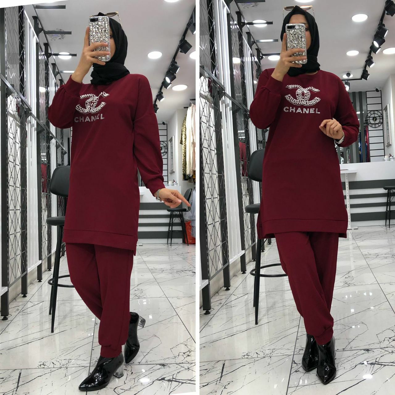 Embellished Logo Top and Trouser Set
