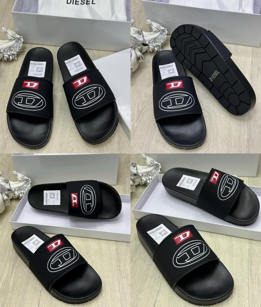 Stylish Black Diesel Slides for Men