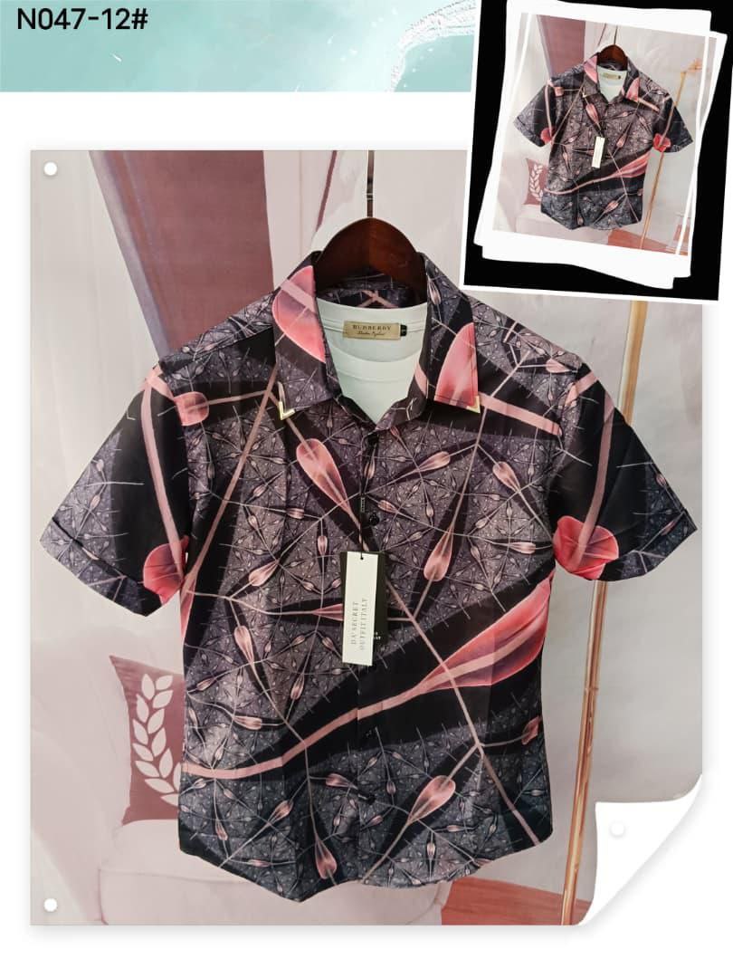 Men’s Artistic Print Short-Sleeve Button-Down Shirt