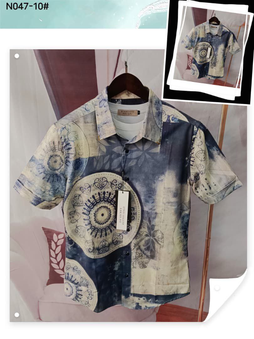 Men’s Vintage-Inspired Mandala Print Short-Sleeve Shirt