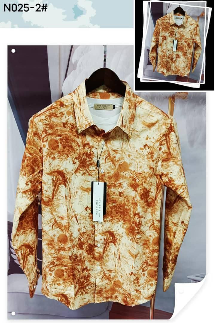 Multi-Tone Abstract Graphic Long-Sleeve Shirt