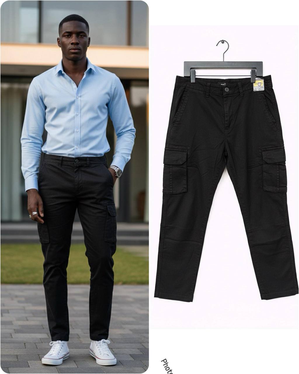 Cotton Stretch Smart-Casual Jogger Trousers