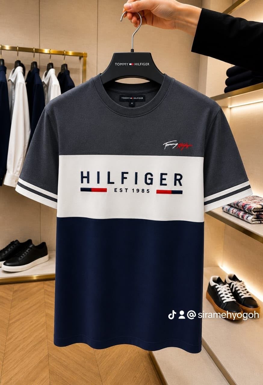 Men’s Fashionable Tri-Color Logo T-Shirt