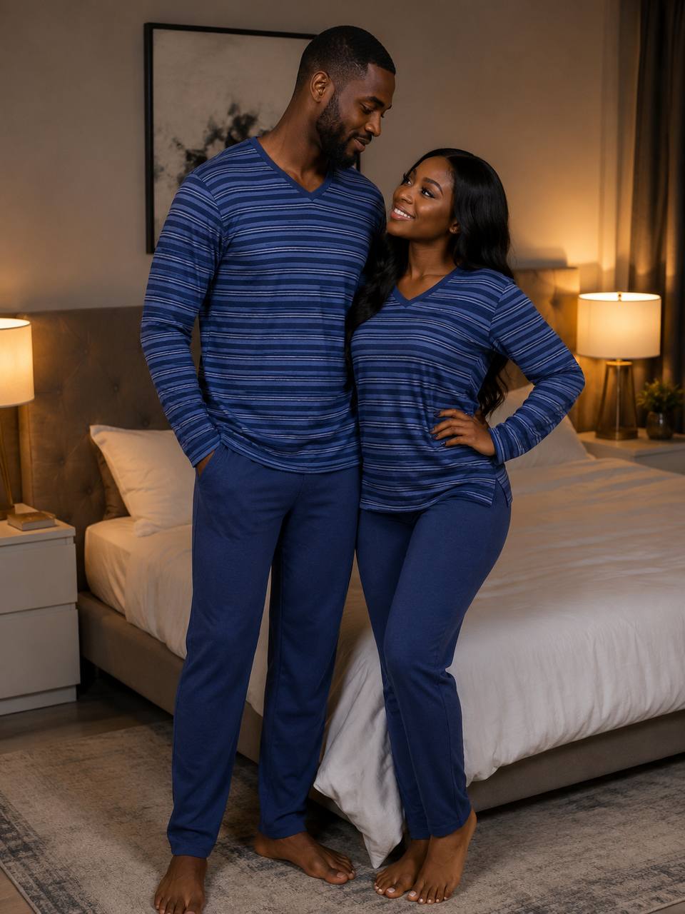 Cozy Harmony: Matching Couple’s Velvet Lounge Set